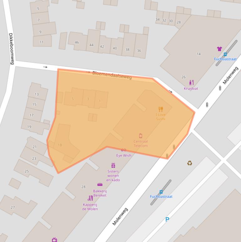 Kaart van postcodegebied 6542RE.