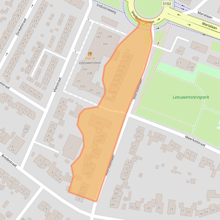 Kaart van postcodegebied 6542TG.