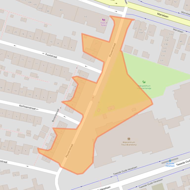 Kaart van postcodegebied 6542TZ.