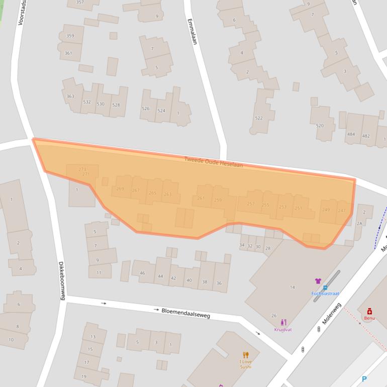 Kaart van postcodegebied 6542VH.
