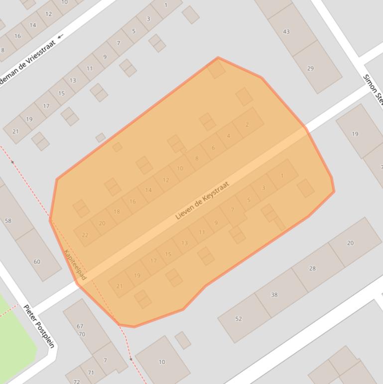 Kaart van postcodegebied 6543LS.