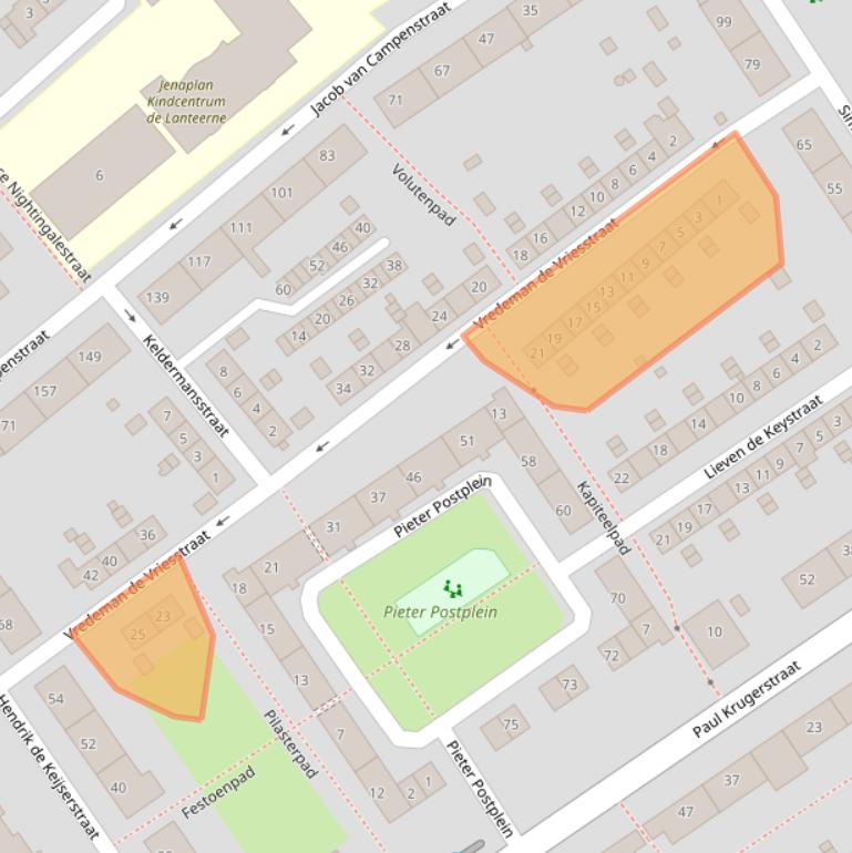Kaart van postcodegebied 6543MC.