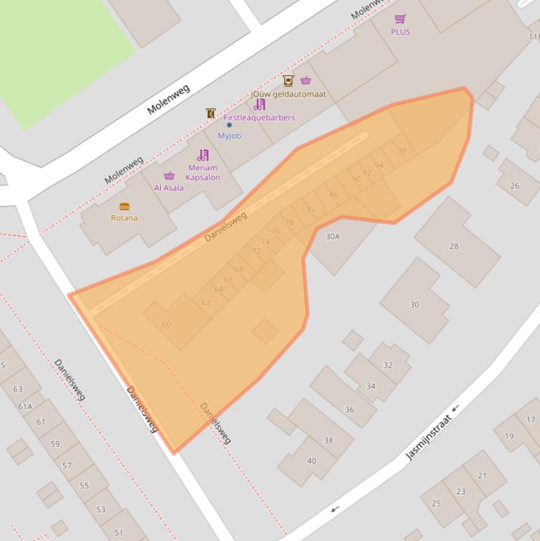 Kaart van postcodegebied 6543RK.