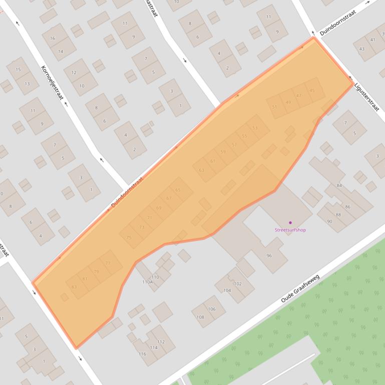 Kaart van postcodegebied 6543RT.