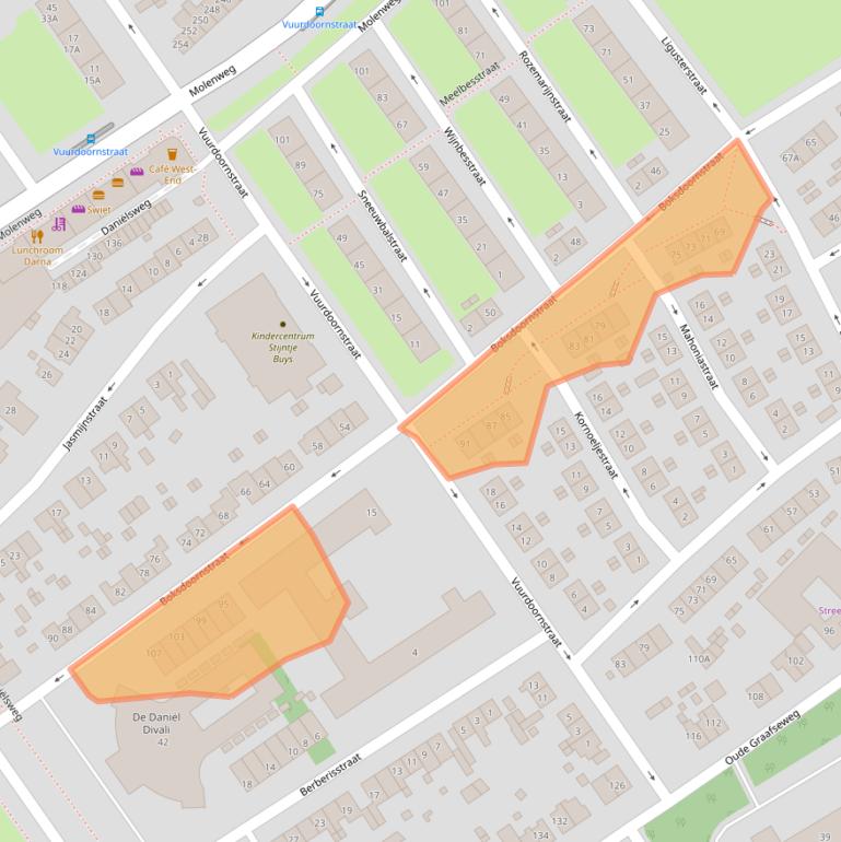 Kaart van postcodegebied 6543SE.