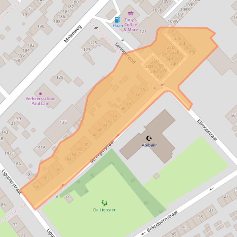 Kaart van postcodegebied 6543SP.