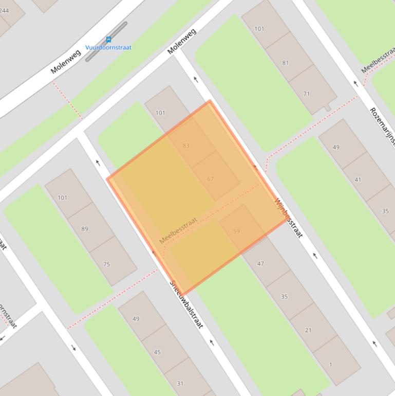 Kaart van postcodegebied 6543TK.