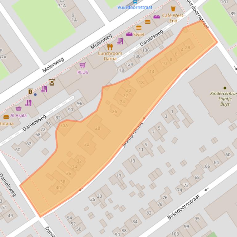 Kaart van postcodegebied 6543TW.