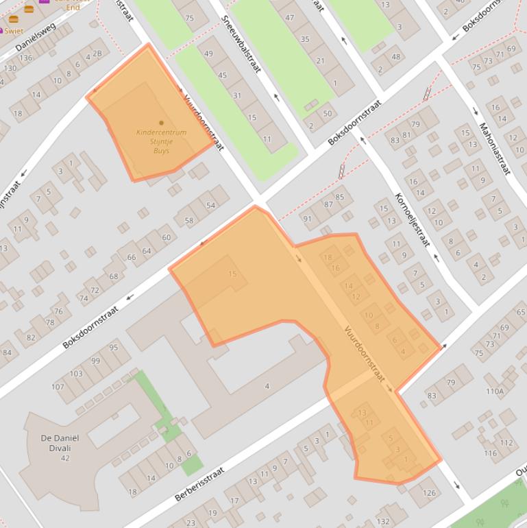 Kaart van postcodegebied 6543TX.