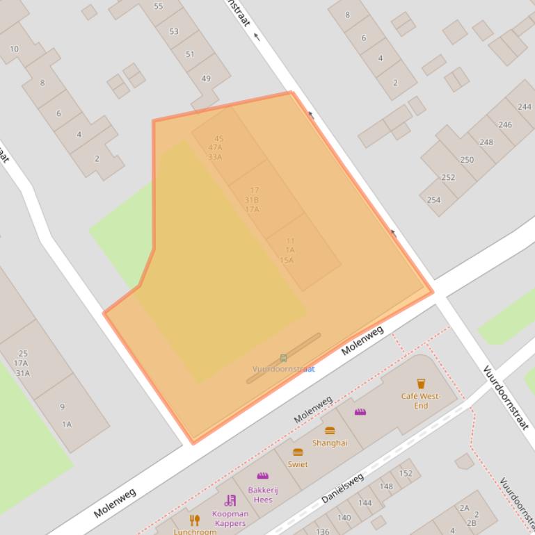 Kaart van postcodegebied 6543VV.