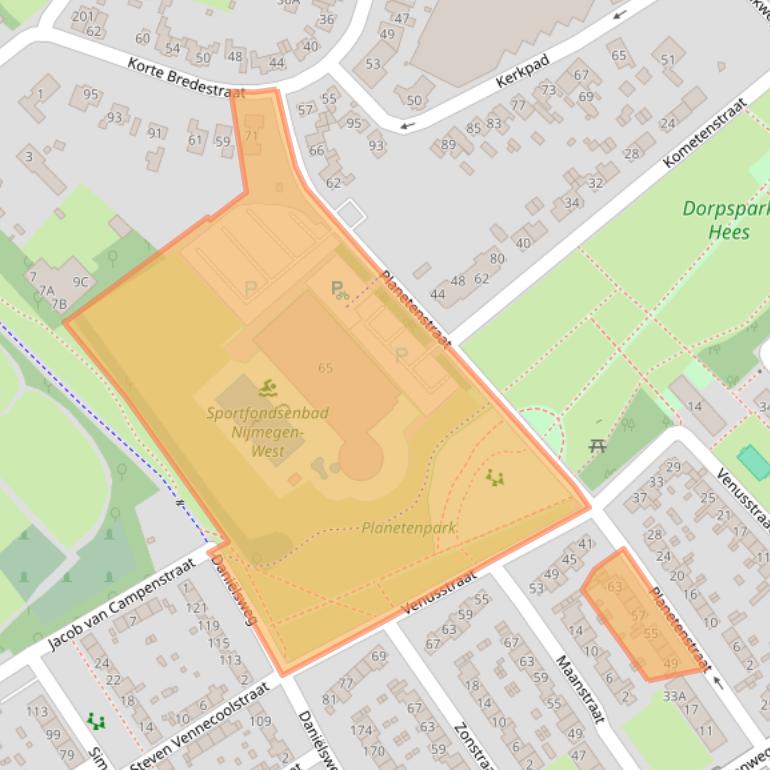 Kaart van postcodegebied 6543VW.