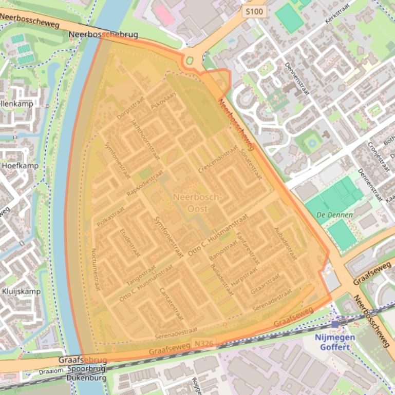 Kaart van postcodegebied 6544.