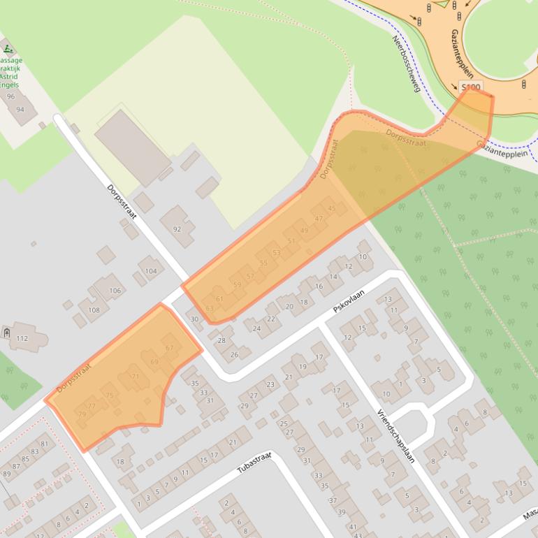 Kaart van postcodegebied 6544AB.