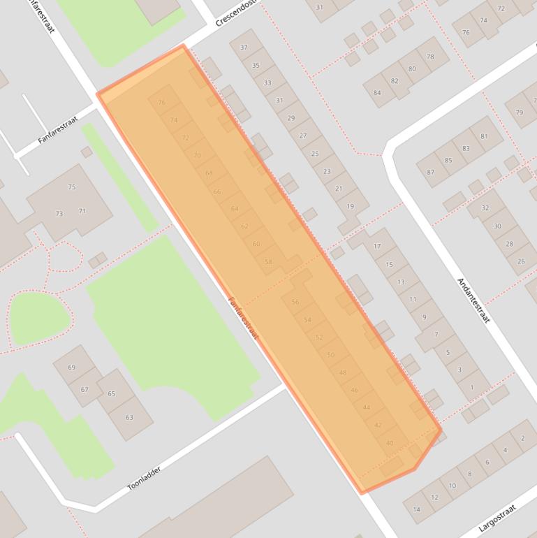 Kaart van postcodegebied 6544NZ.