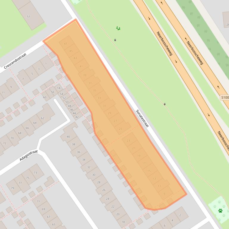 Kaart van postcodegebied 6544PR.