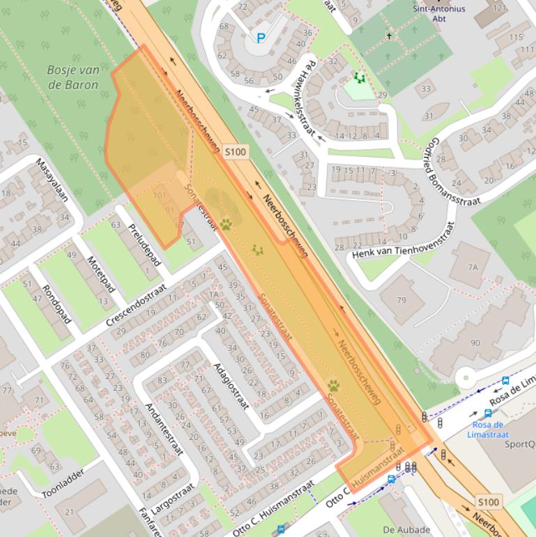 Kaart van postcodegebied 6544PT.