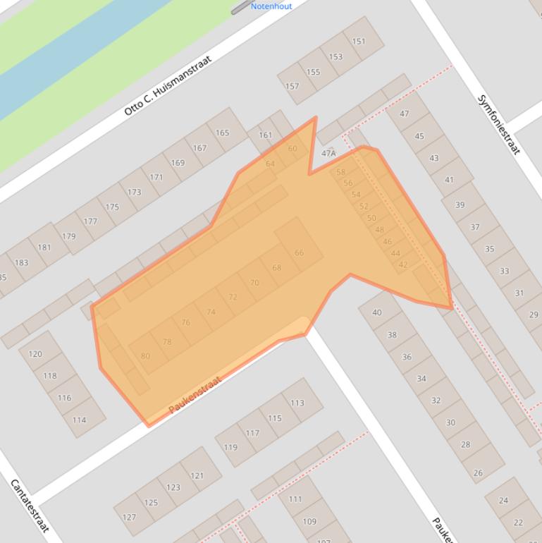 Kaart van postcodegebied 6544TZ.