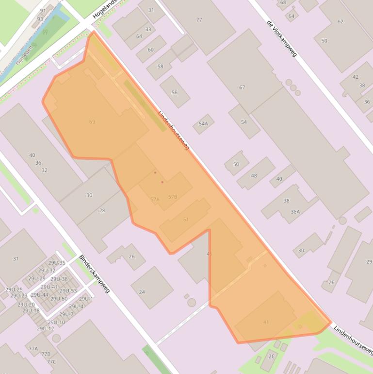 Kaart van postcodegebied 6545AH.