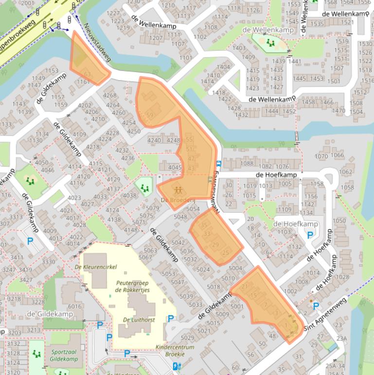 Kaart van postcodegebied 6545AM.