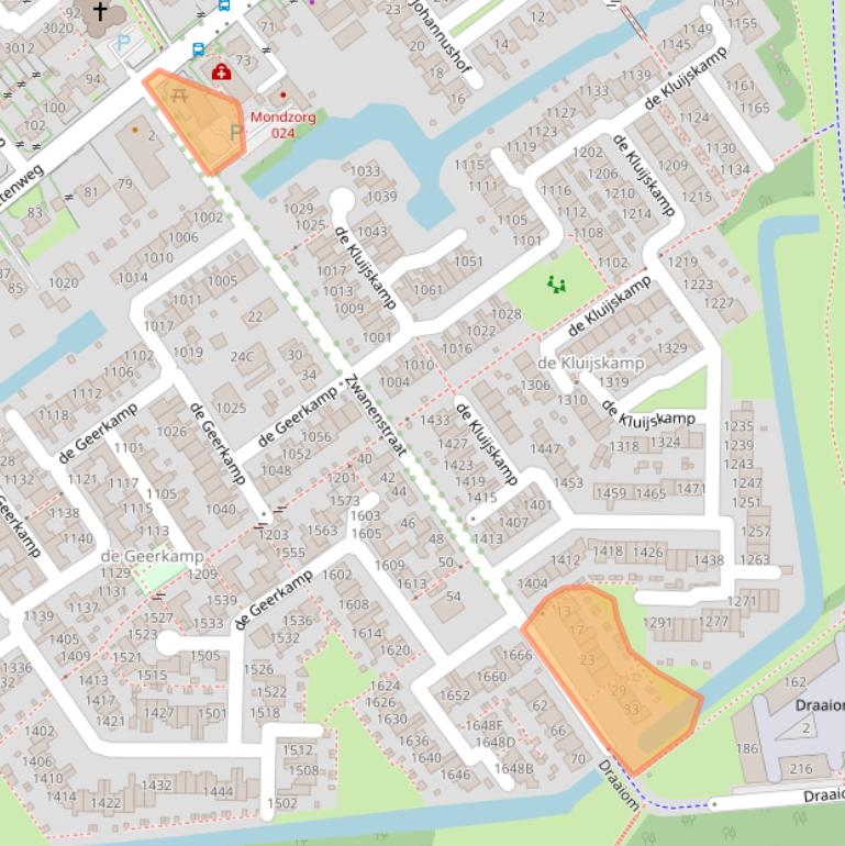 Kaart van postcodegebied 6545AX.