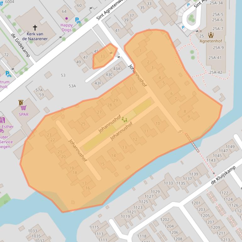 Kaart van postcodegebied 6545BA.