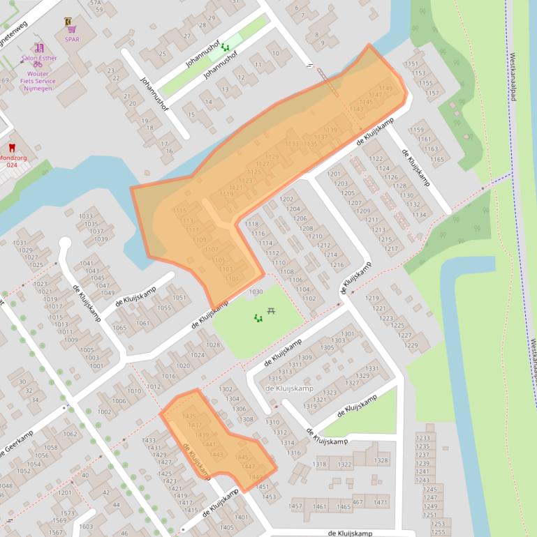 Kaart van postcodegebied 6545JE.