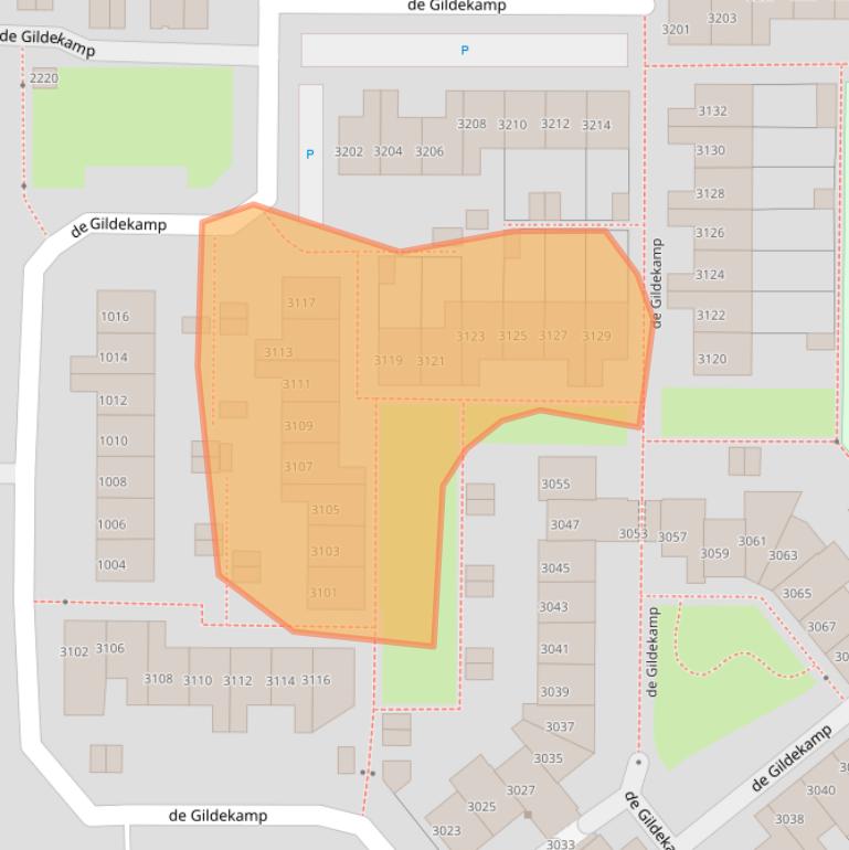 Kaart van postcodegebied 6545KV.