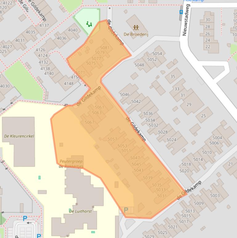 Kaart van postcodegebied 6545LT.