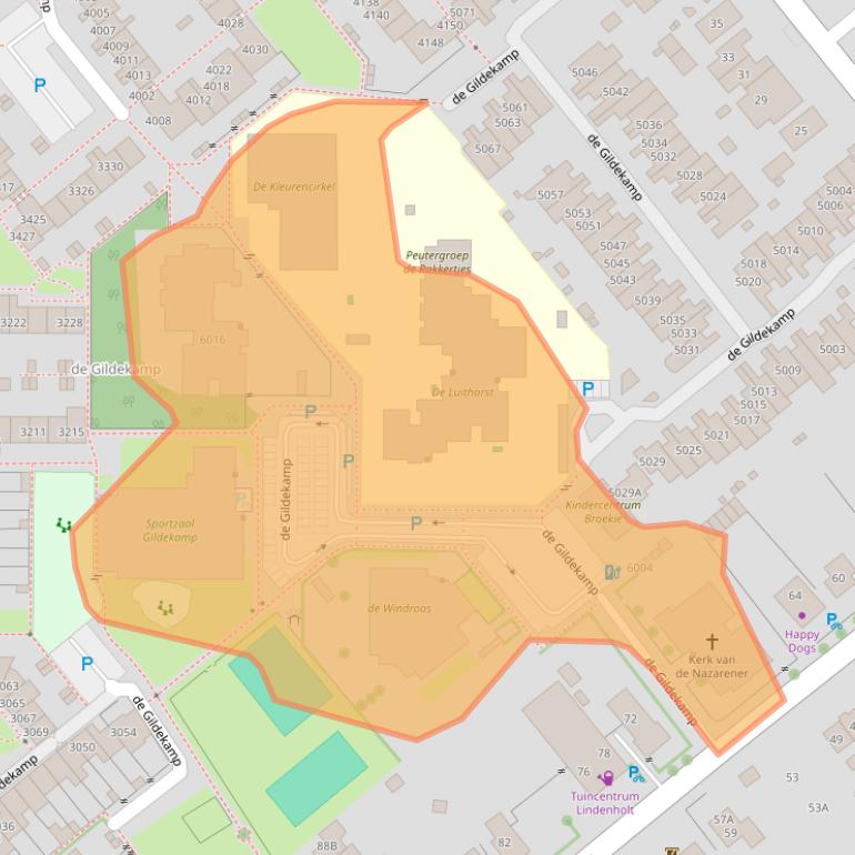 Kaart van postcodegebied 6545LX.