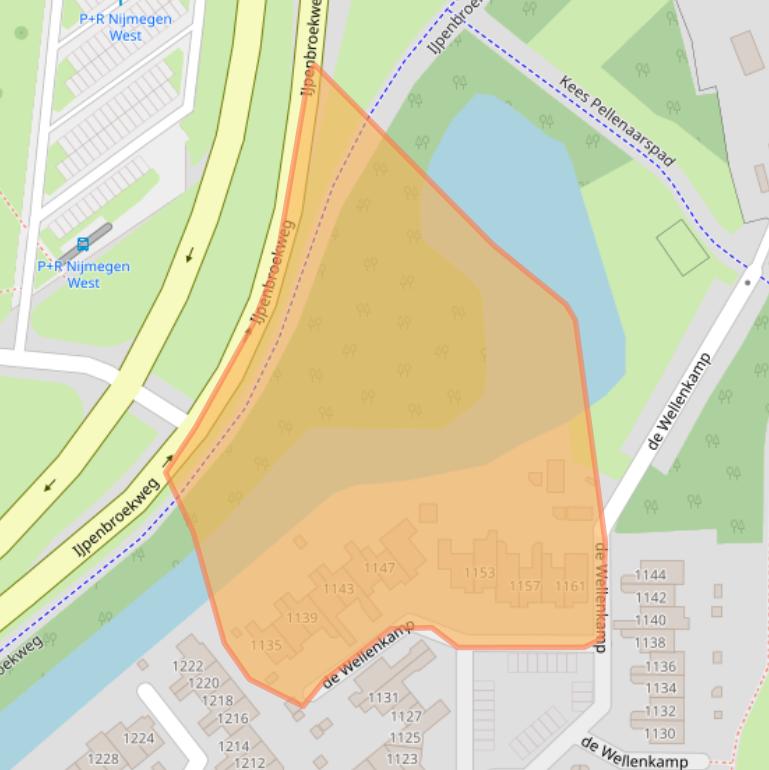 Kaart van postcodegebied 6545NB.