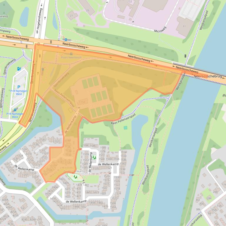 Kaart van postcodegebied 6545NC.