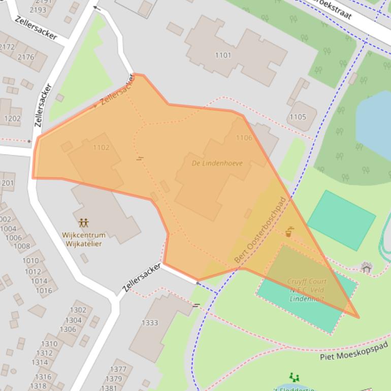 Kaart van postcodegebied 6546HC.