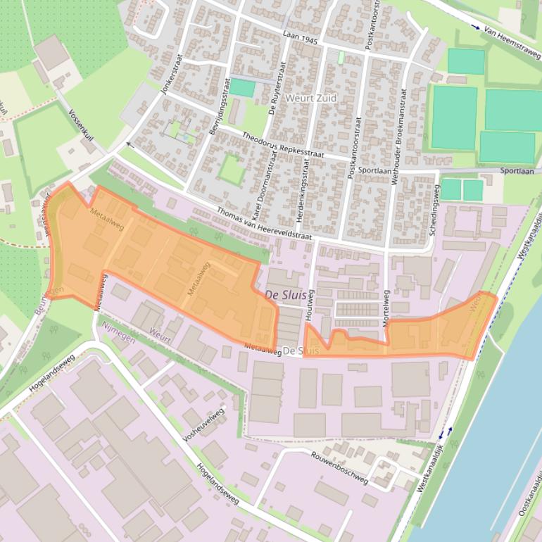 Kaart van postcodegebied 6551AC.