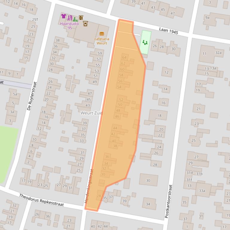 Kaart van postcodegebied 6551CD.