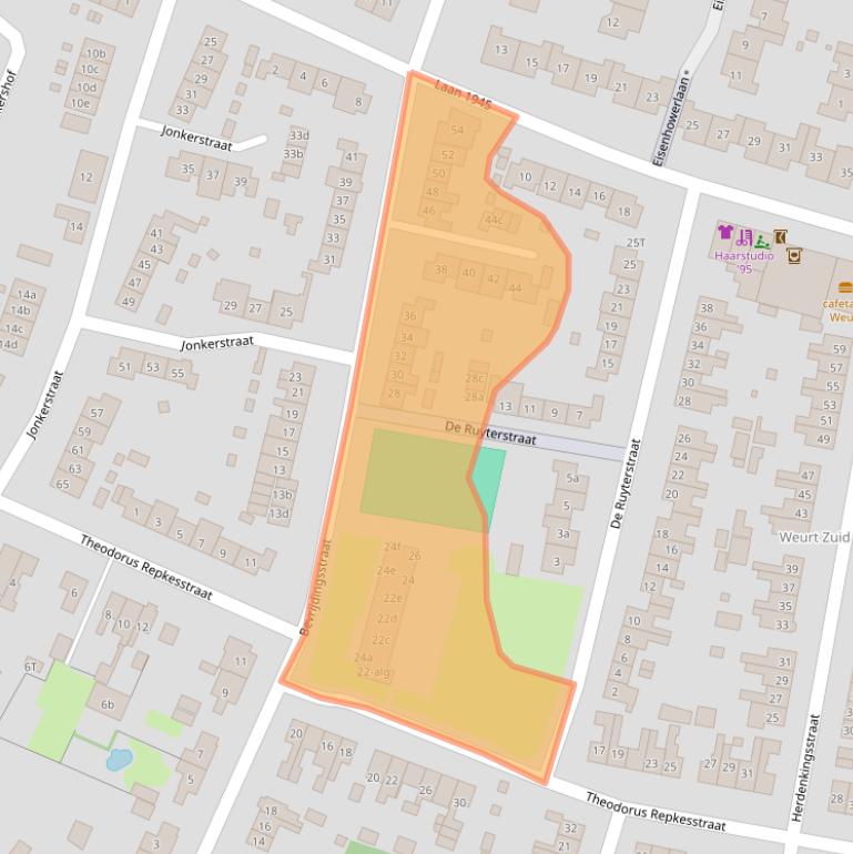 Kaart van postcodegebied 6551CP.