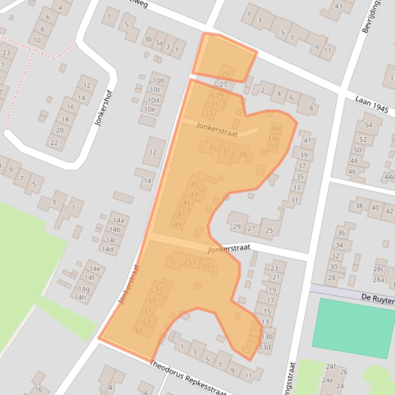 Kaart van postcodegebied 6551DD.