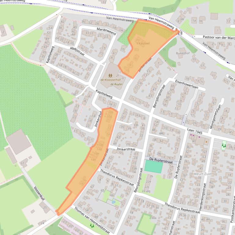 Kaart van postcodegebied 6551DJ.