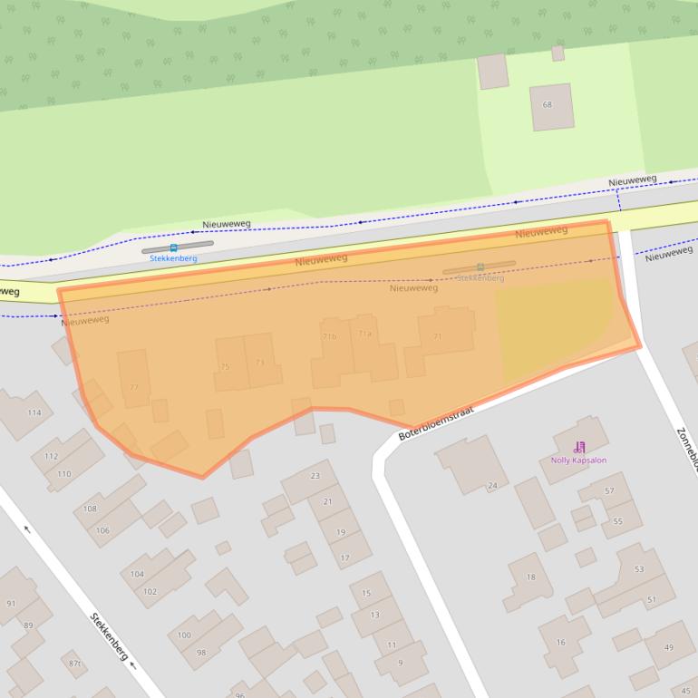 Kaart van postcodegebied 6561AC.