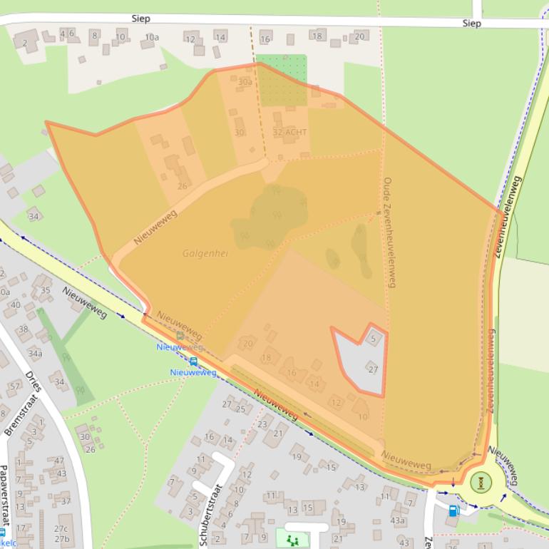 Kaart van postcodegebied 6561AD.