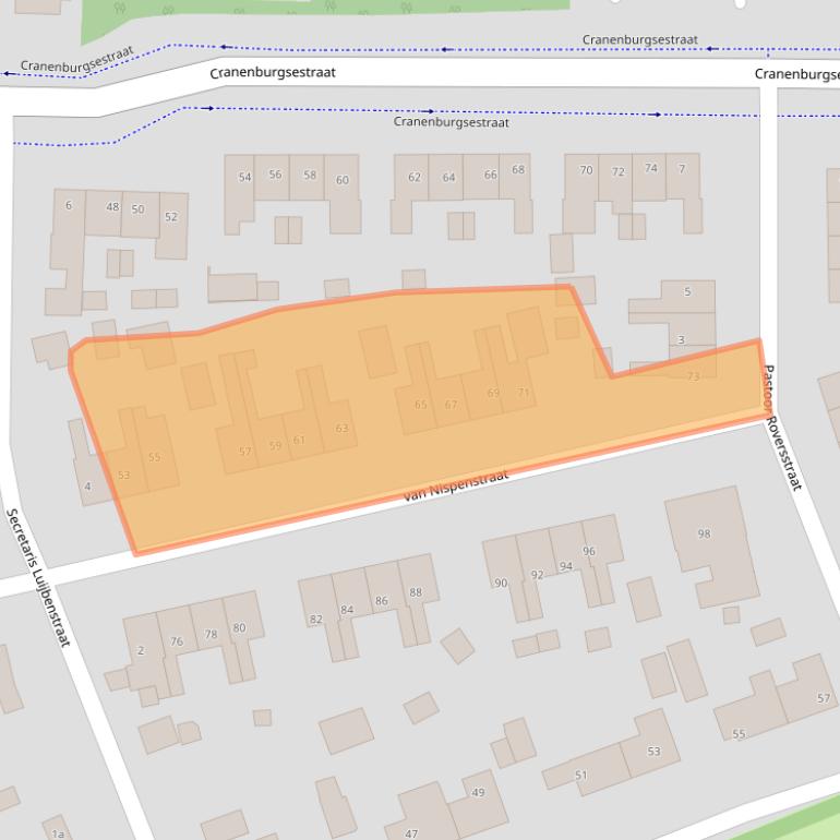 Kaart van postcodegebied 6561BE.