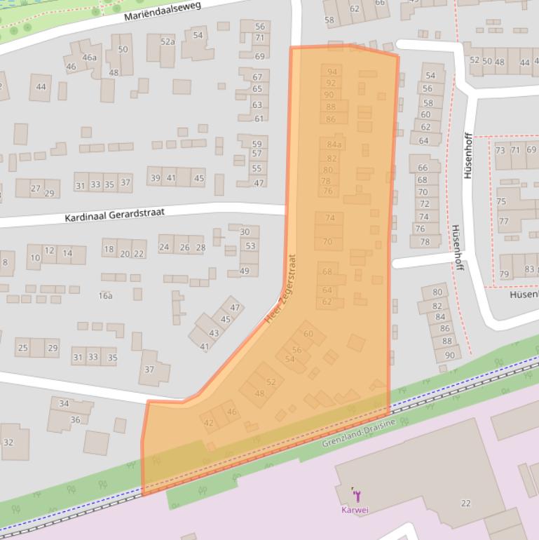 Kaart van postcodegebied 6561BT.