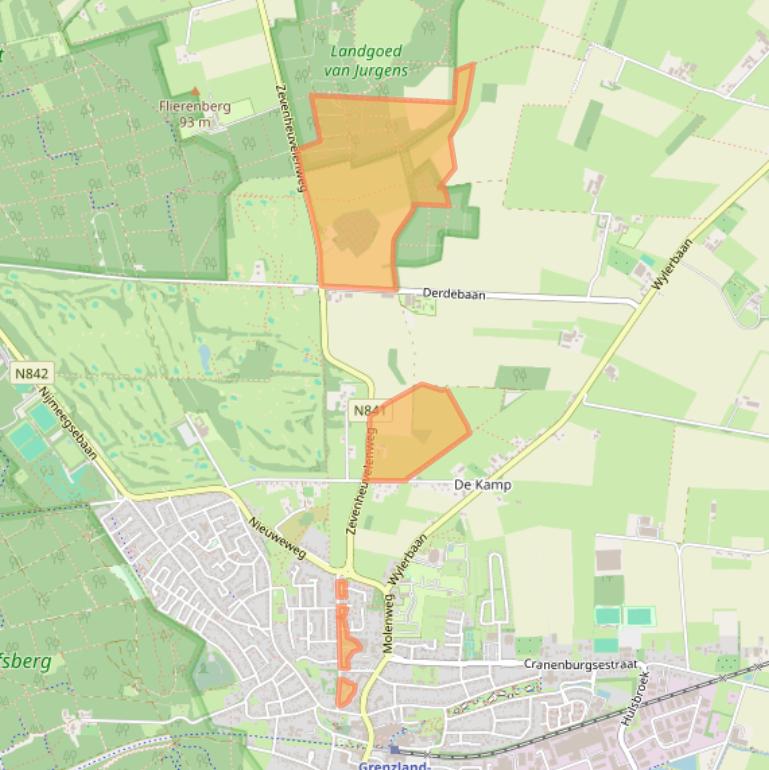 Kaart van postcodegebied 6561ES.