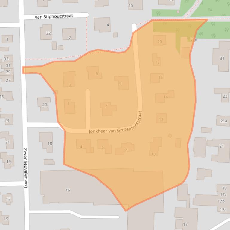 Kaart van postcodegebied 6561EW.
