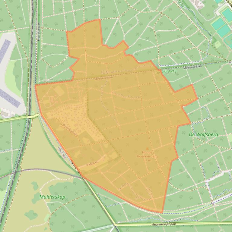 Kaart van postcodegebied 6561KC.