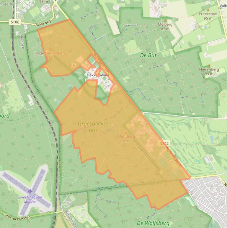 Kaart van postcodegebied 6561KE.