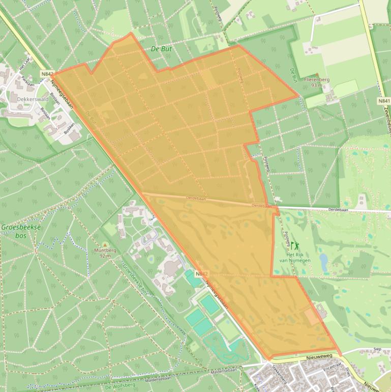Kaart van postcodegebied 6561KG.