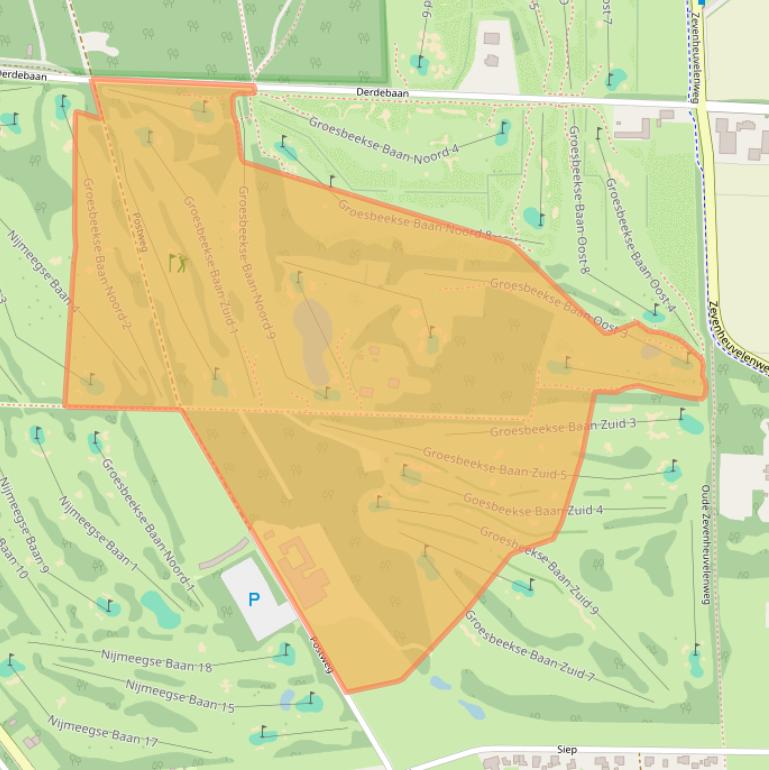 Kaart van postcodegebied 6561KJ.