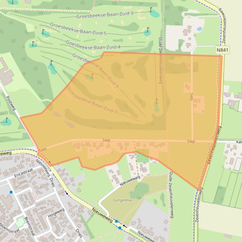 Kaart van postcodegebied 6561KK.