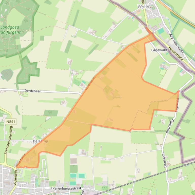 Kaart van postcodegebied 6561KR.