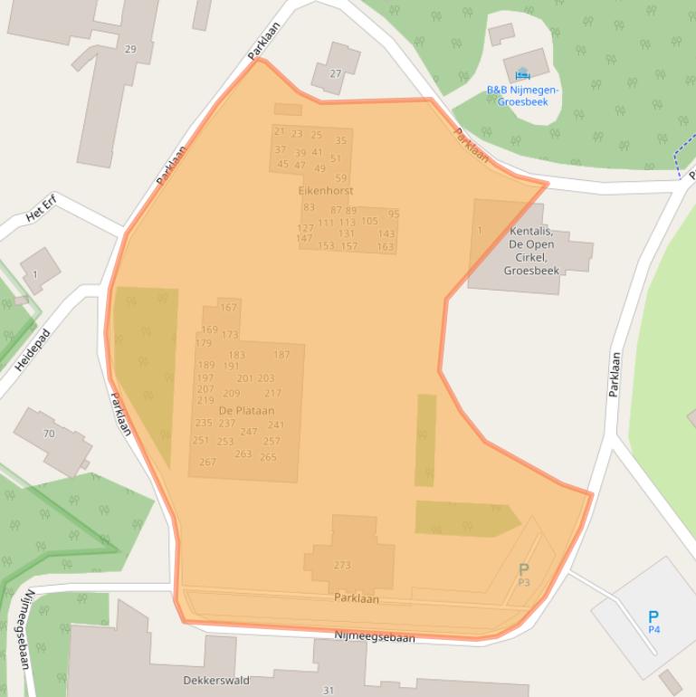 Kaart van postcodegebied 6561LA.